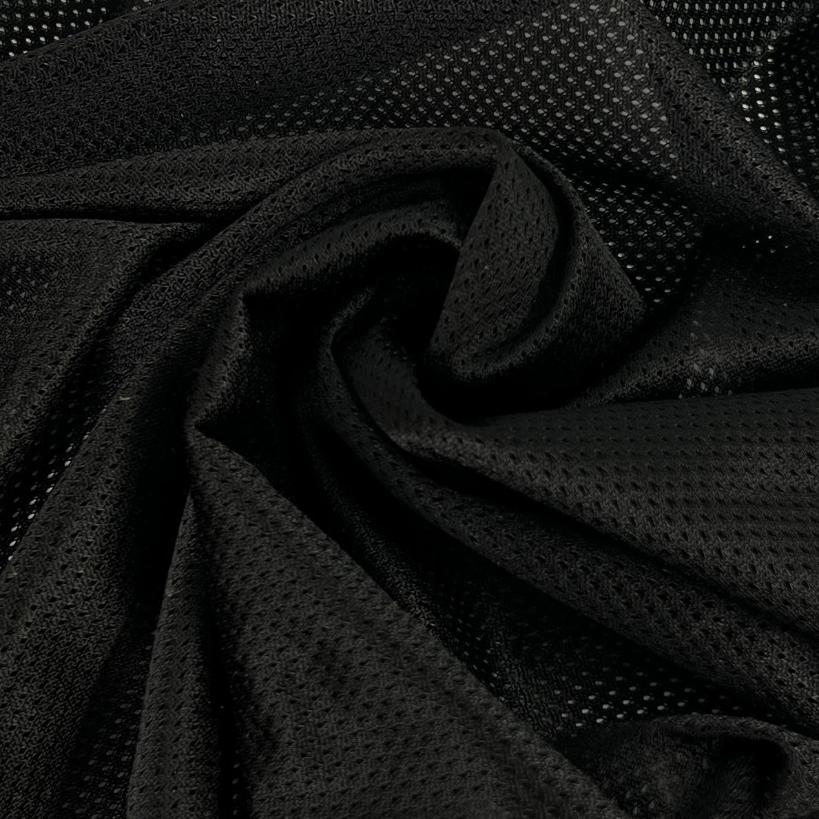 Micro Mesh Athletic Knit Fabric - Black | Shop By The Yard — Nick Of ...