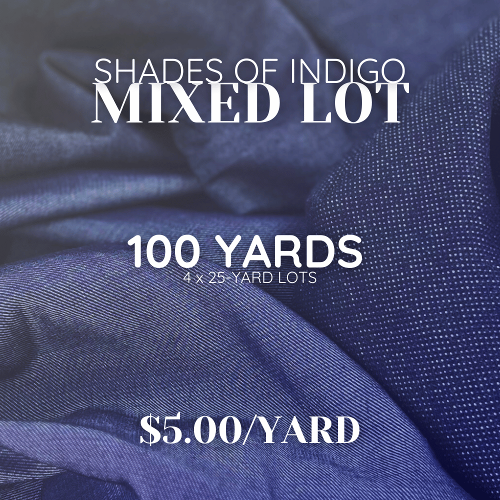 Shades of Indigo - 100-Yard Mixed Lot: 4 x 25-Yard Denim Lots
