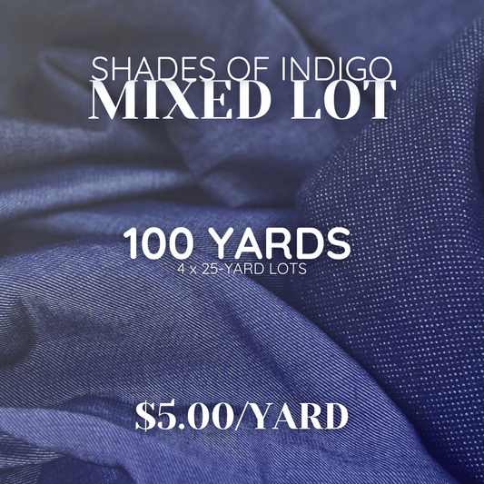 Shades of Indigo - 100-Yard Mixed Lot: 4 x 25-Yard Denim Lots ($5/Yard)