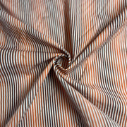 Mocha & Melon Stripe - Cotton/Spandex Stretch Shirting - 184" Length Roll End