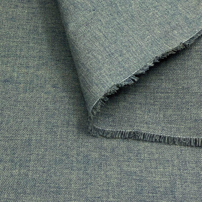 Moss Heathered Suiting - Cotton/Acrylic, 2x2 Twill
