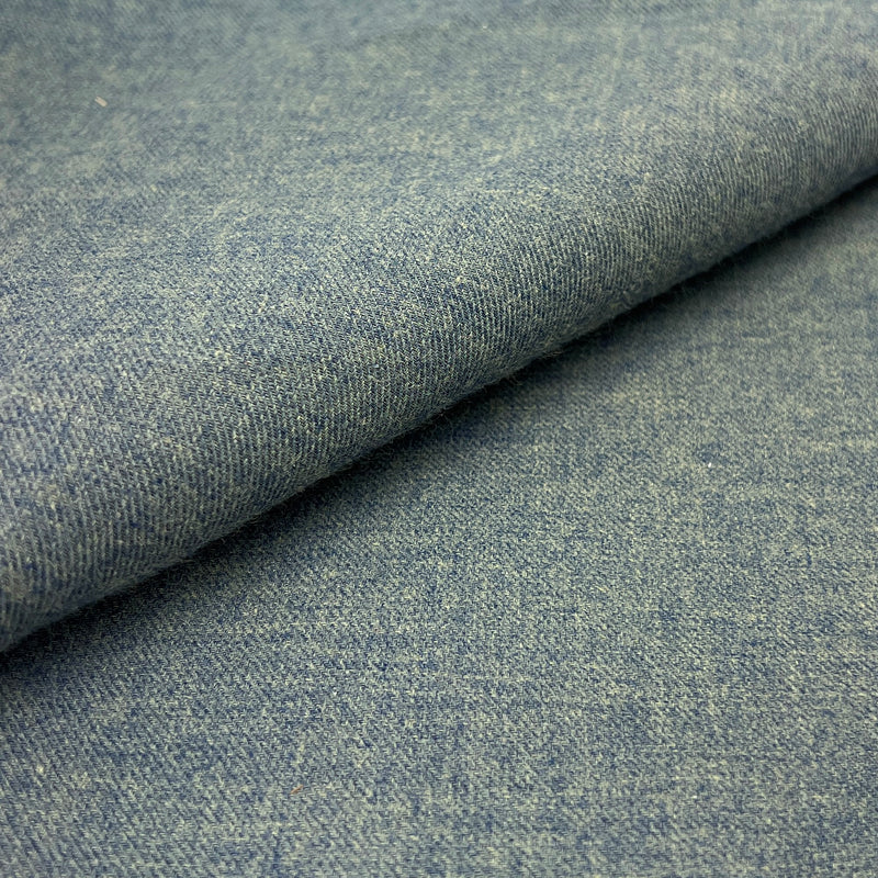 Moss Heathered Suiting - Cotton/Acrylic, 2x2 Twill