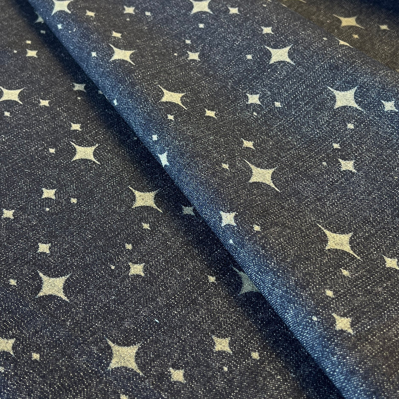 Night of Stars - Custom Laser Etched Denim - Medium Weight Dark Indigo