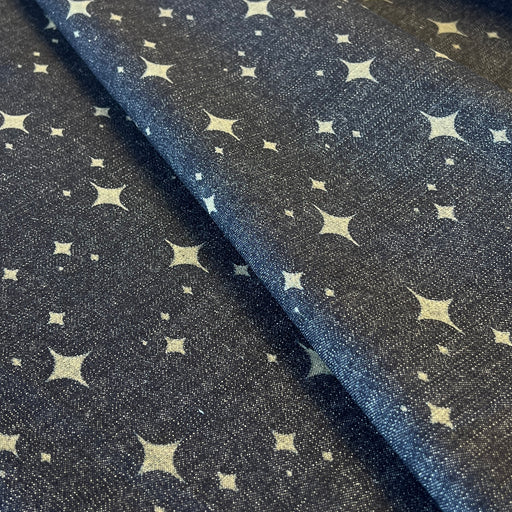 Night of Stars - Custom Laser Etched Denim - Medium Weight Dark Indigo
