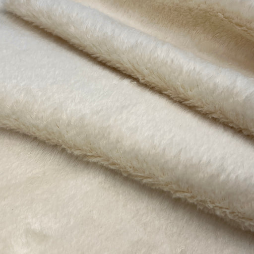 Off-White Polyester Faux Fur