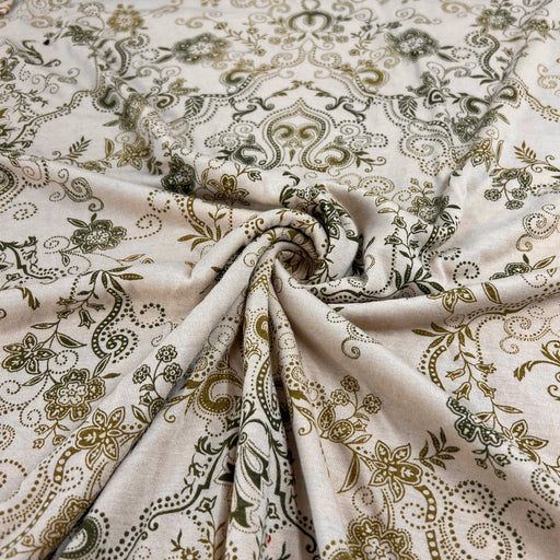 Olive Gradient Floral Henna Print Rayon/Spandex Jersey - 72" Project Pieces