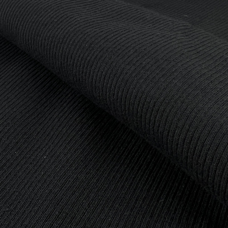 Open-Width Heavyweight Cuffing Rib - 2x2 Black | SKU 7902 #S192