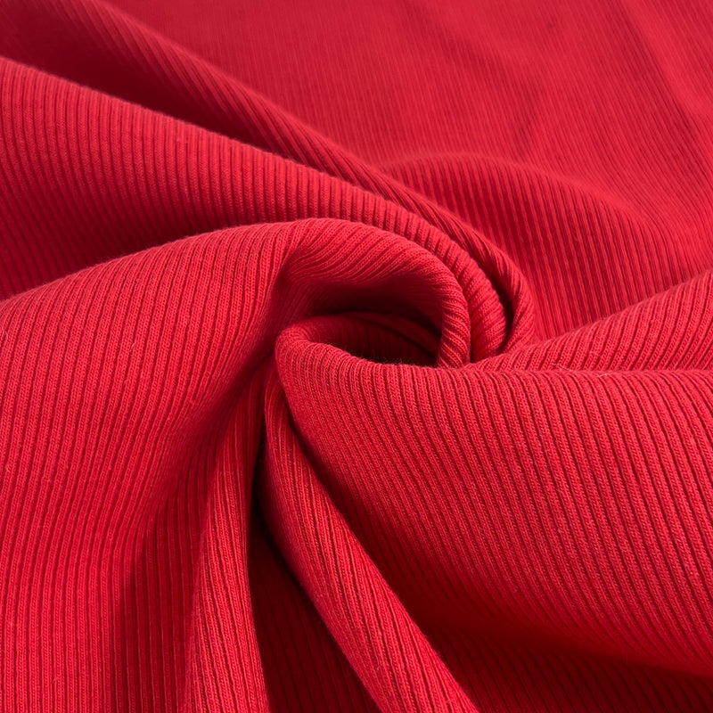 Open-Width Heavyweight Cuffing Rib - 2x2 Red | SKU 7902 #S192