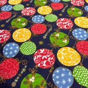 Colorful patterned balloons on a dark blue background