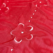 Petals Cutout Sheer Polyester/Lycra Stretch Mesh - Red | 2412 #S9