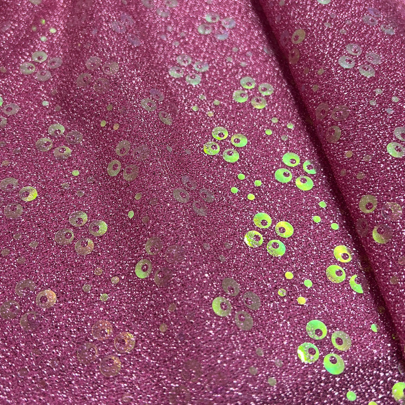 Pink Polyester/Lurex Tricot with Sequin - 2-Yard Project Piece
