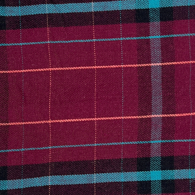 Plaids Rayon Blend Shirting - Cranberry | SKU 7890 #U103