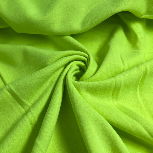 Polyester/Cotton Sweatshirt Fleece - Neon Lime Green - 72inch Project Pieces