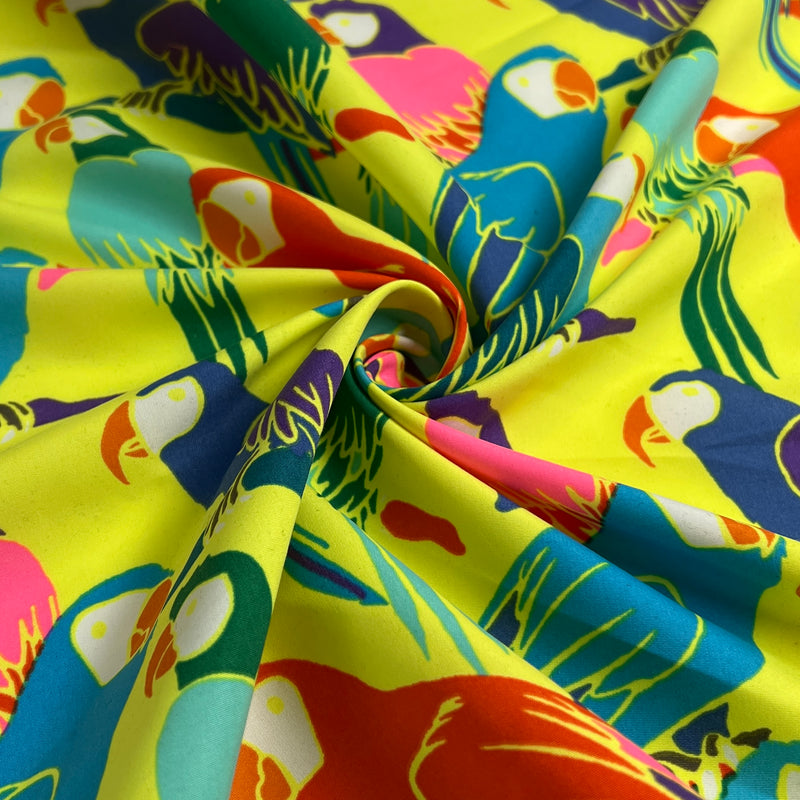Polyester/Lycra Stretch Woven Swimwear - Parrots Print - SKU 5431B #U116