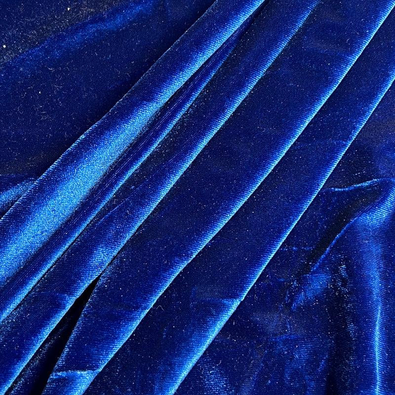 Polyester/Spandex Stretch Velour - Royal Blue - SKU 5406P #S3