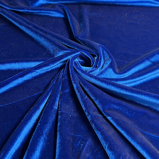Polyester/Spandex Stretch Velour - Royal Blue - SKU 5406P #S3