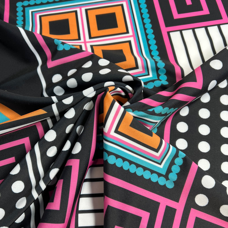 Polyester/Spandex Swimwear Jersey - Geometrics - 36" Remnant (Printing Flaw)