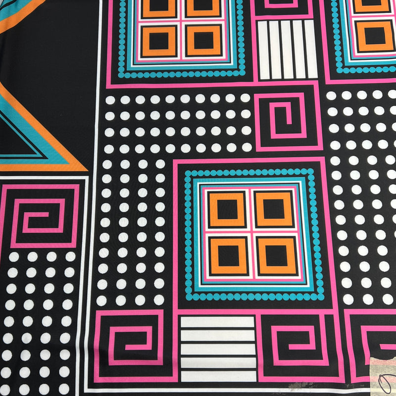 Polyester/Spandex Swimwear Jersey - Geometrics - 36" Remnant (Printing Flaw)