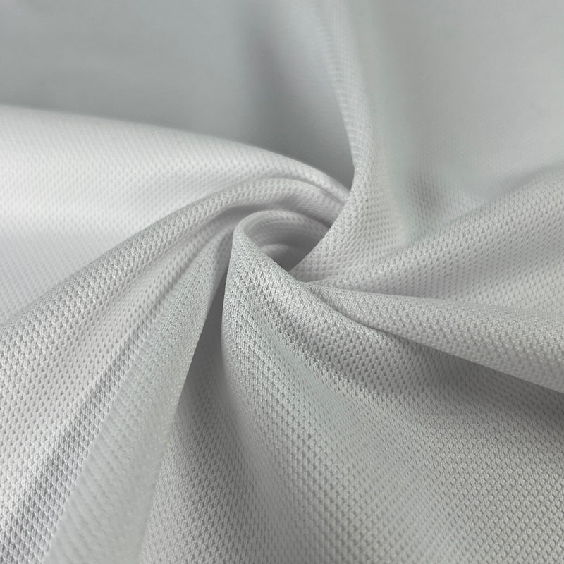 Polyester Stable-Knit Pique - White | 7945 #S139