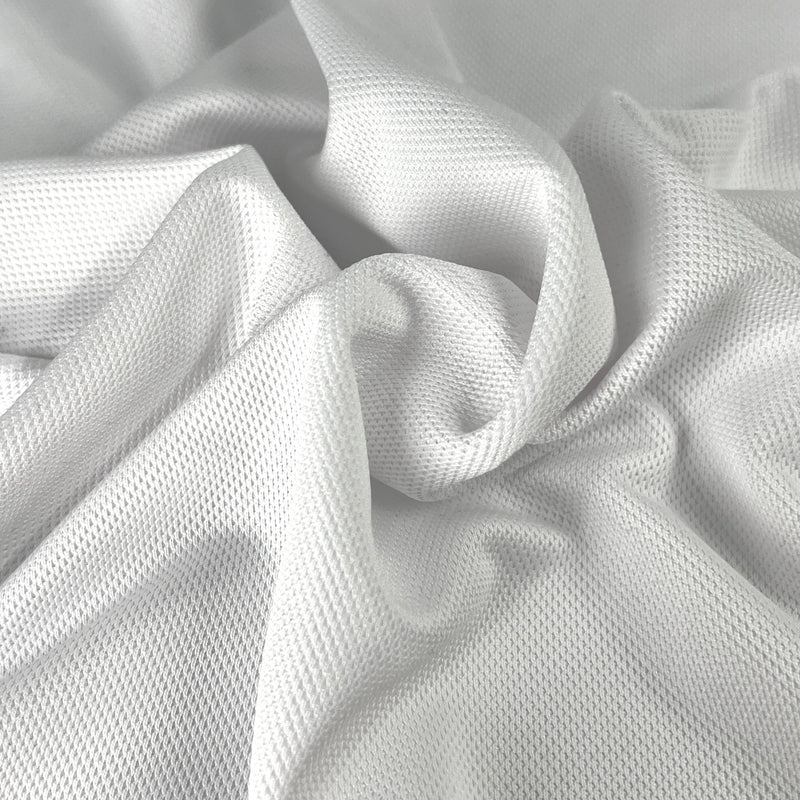 Polyester Stable-Knit Pique - White | 7945 #S139