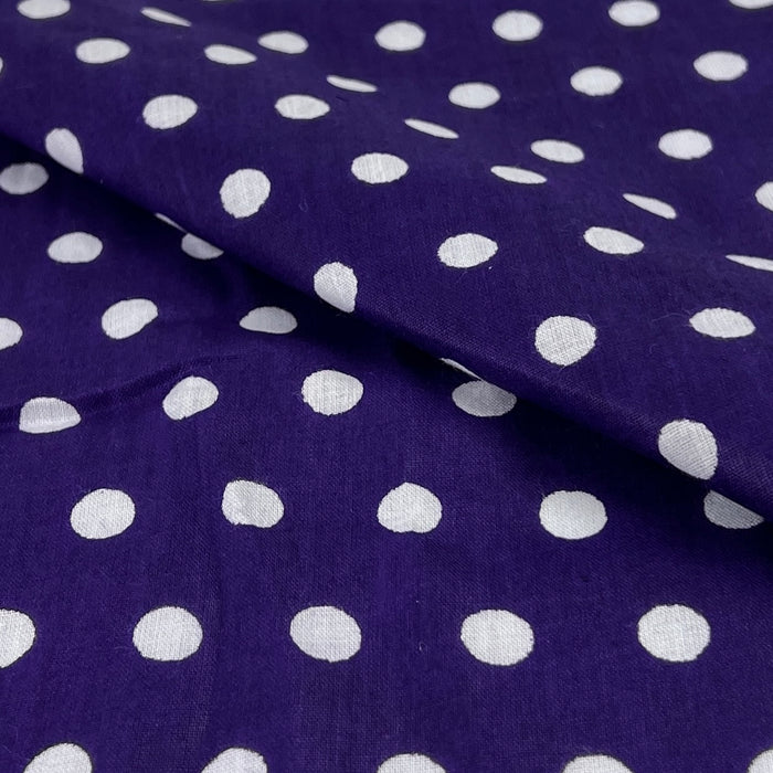 Purple Dotted Quilting Cotton Fabric Closeup