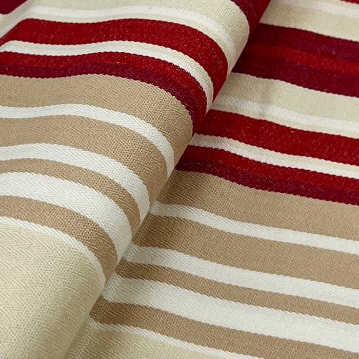 Red & Beige Varied Stripe | Home Décor Cuts