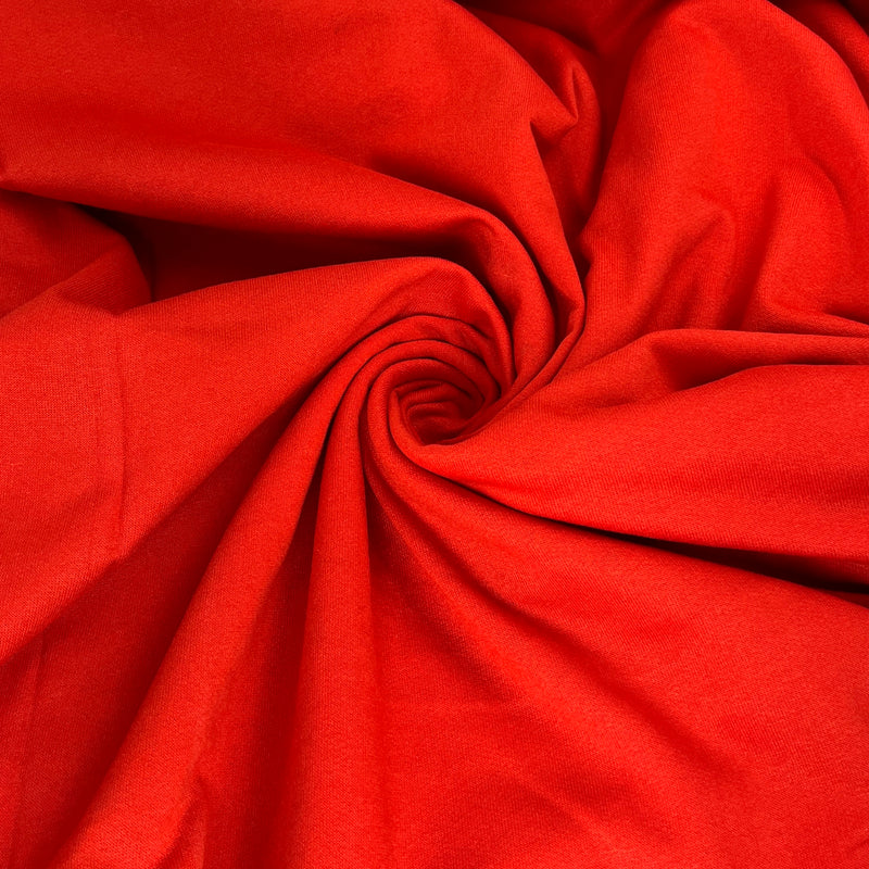 Red Cotton/Polyester Tubular Sweatshirt Fleece - 2-Yard Roll End