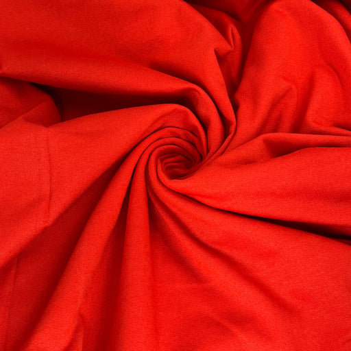 Red Cotton/Polyester Tubular Sweatshirt Fleece - 2-Yard Roll End