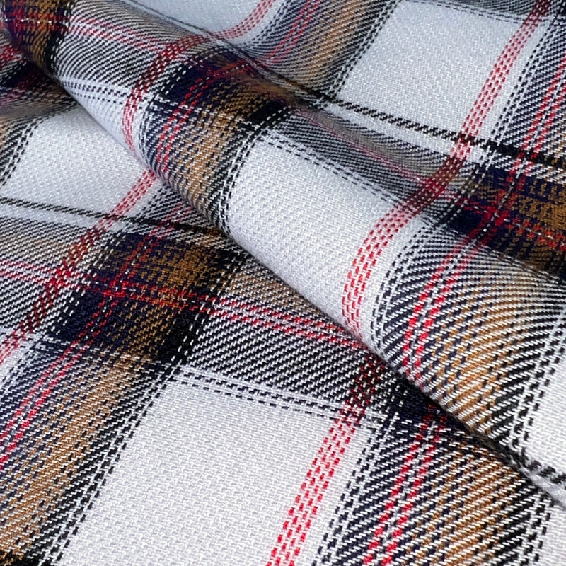 Red & Gold Metallic Yarn-Dye Plaid Woven | SKU 7891 #U103