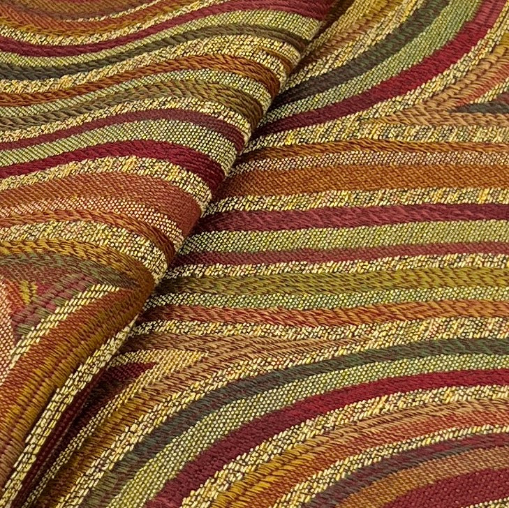 Red & Gold Swirled Upholstery Weave | Home Décor Cuts