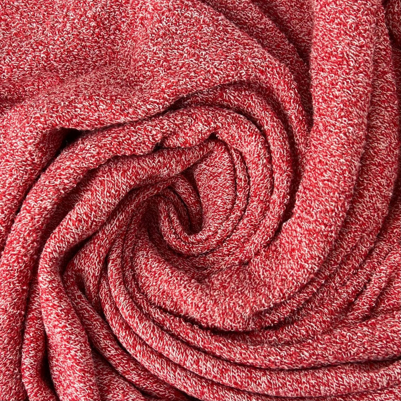 Red Heather | 10 Yard Lot – 16 oz Nantucket Loop French Terry Knit – Made in USA | SKU 7250A #S190