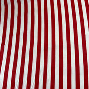 Red & Ivory 1/2" Stripe - Cotton Twill Print - 60" Roll End