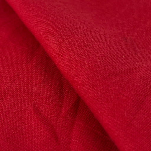 Red Tubular Cuffing Rib Closeup Folded Over