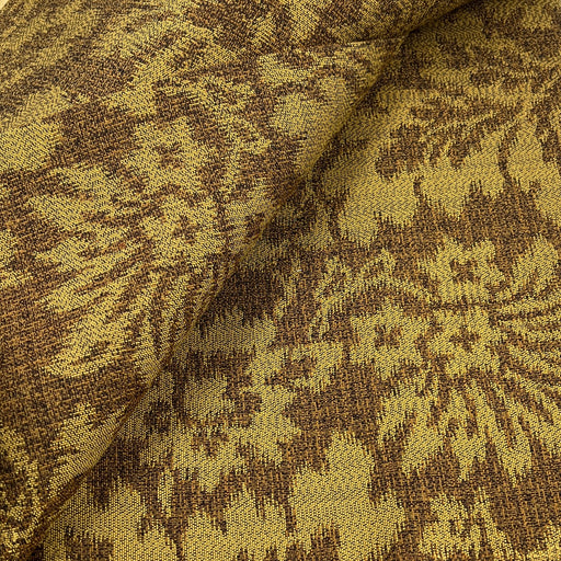 Close-up of a brown and beige patterned fabric