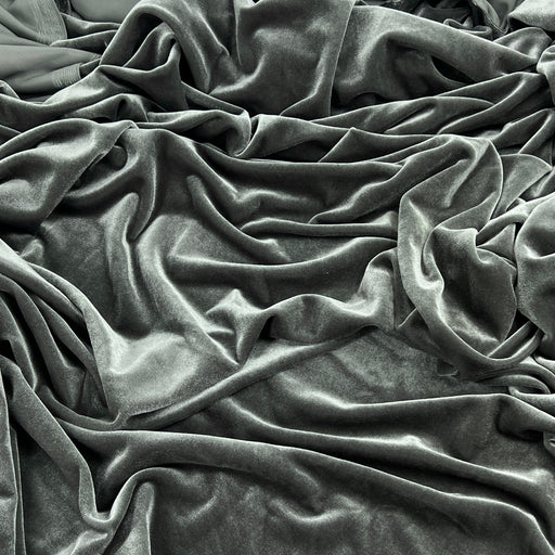 Sage Poly/Spandex Stretch Velour - 2-Yard Roll End