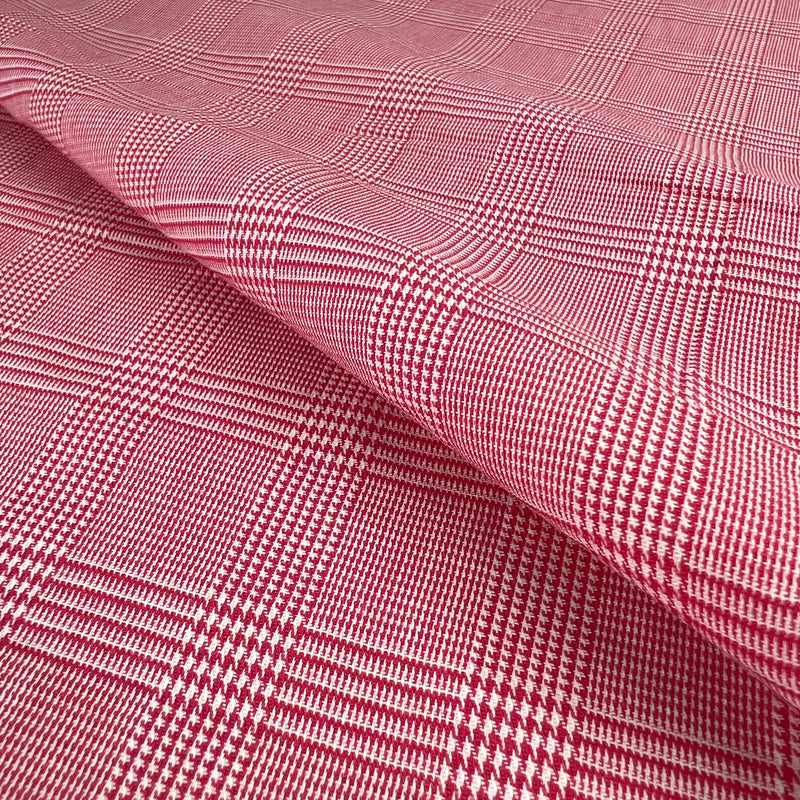 Shirting Weight Houndstooth - Red | 7889 #U103