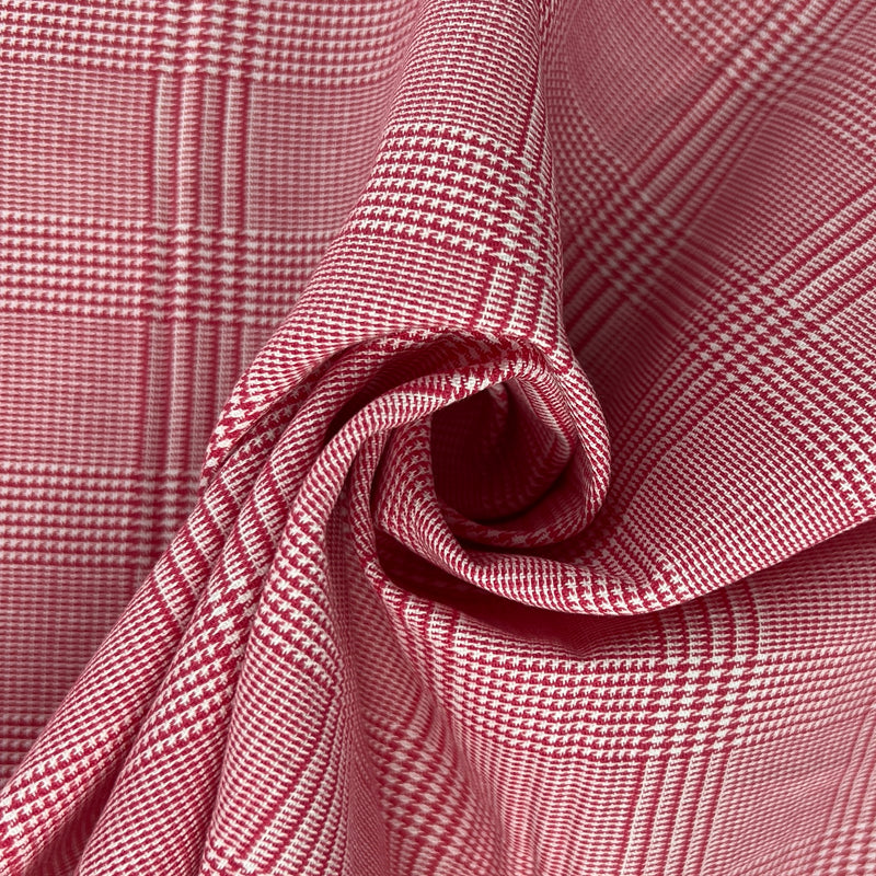 Shirting Weight Houndstooth - Red | 7889 #U103