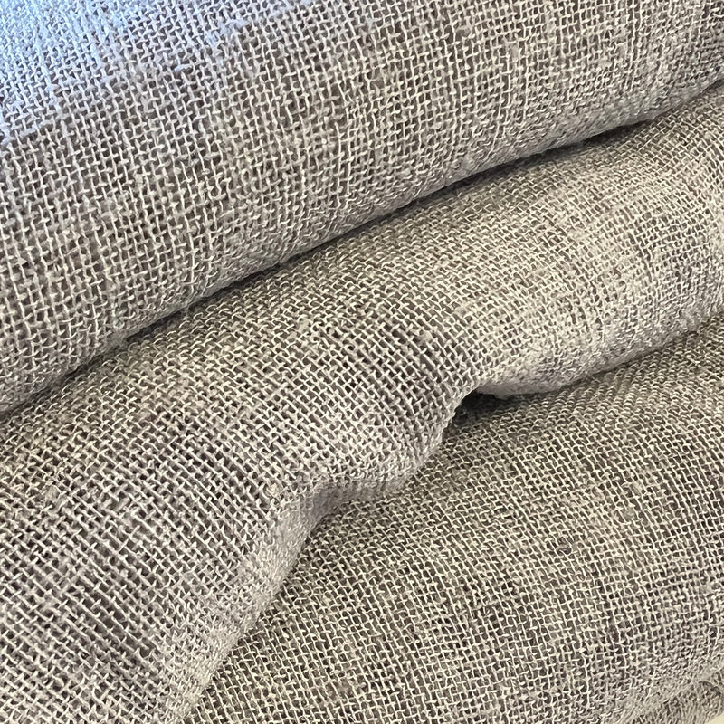 Silver Polyester Blend Open-Weave Fabric - 72" Remnants