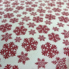 Snowflakes - Red - Polyester/Cotton Christmas Print Shirting | REMNANTS