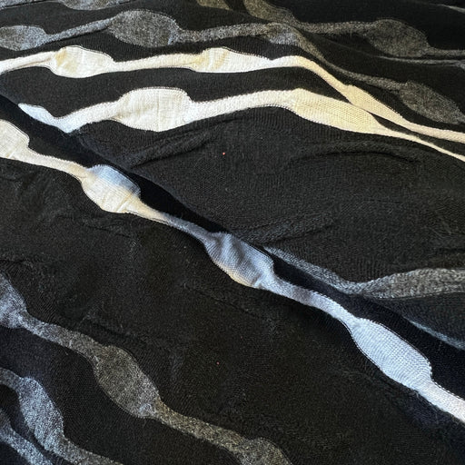 Stripe Textured Novelty Knit - Monochrome Black - 2-Yard Project Ready Pieces