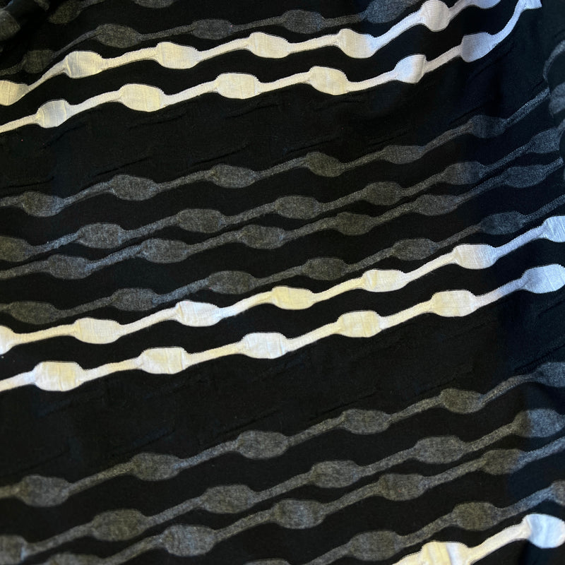 Stripe Textured Novelty Knit - Monochrome Black - 2-Yard Project Ready Pieces