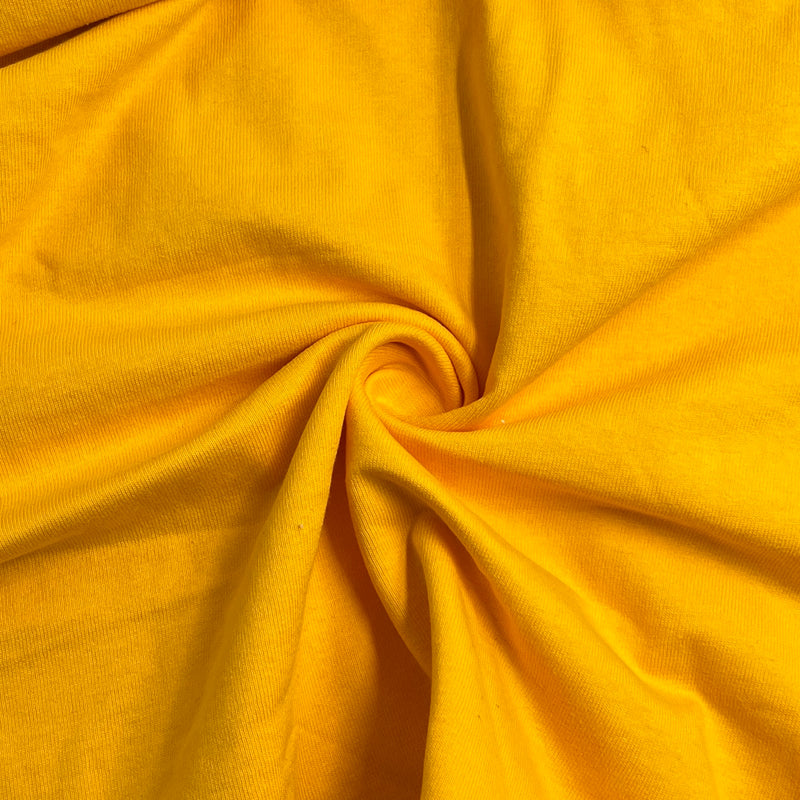 Sunflower Yellow Heavyweight Cotton Jersey - 25" Tubular - 3-Yard Roll End