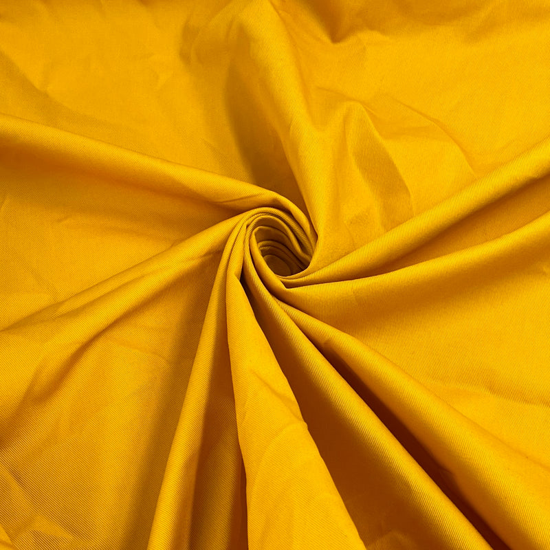Sunflower Yellow Twill - Polyester/Cotton, 60" Wide, 7.5oz - 1-Yard Roll End