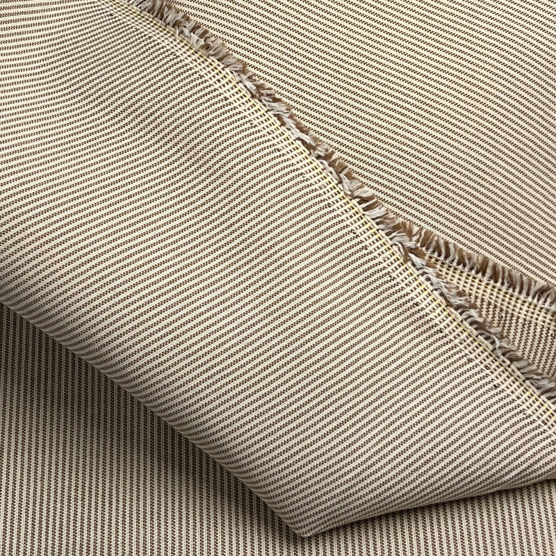 Tan Pin Cord Stripe Polyester Blend - 96" Home Decor Cut