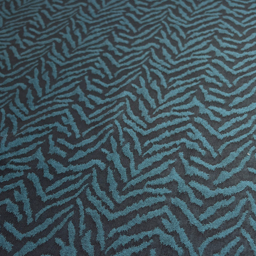 Teal & Black Zebra Challis - 100% Rayon, 57" Wide