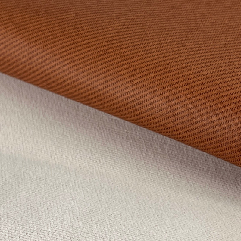 Twill-Grain Marine Vinyl - Cinnamon | SKU 7841 #S179 Plush Polyester Backing