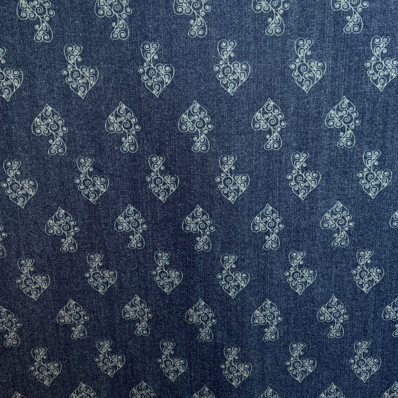 Valentine's Crest - Custom Laser Etched Denim - Medium Weight Dark Indigo