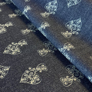 Valentine's Crest - Custom Laser Etched Denim - Medium Weight Dark Indigo | SKU 7913