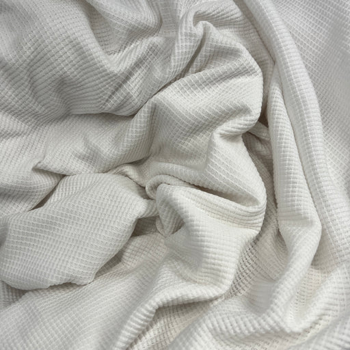 Waffle Knit Thermal - 7 Ounce, White - 6.5 Yard Roll End