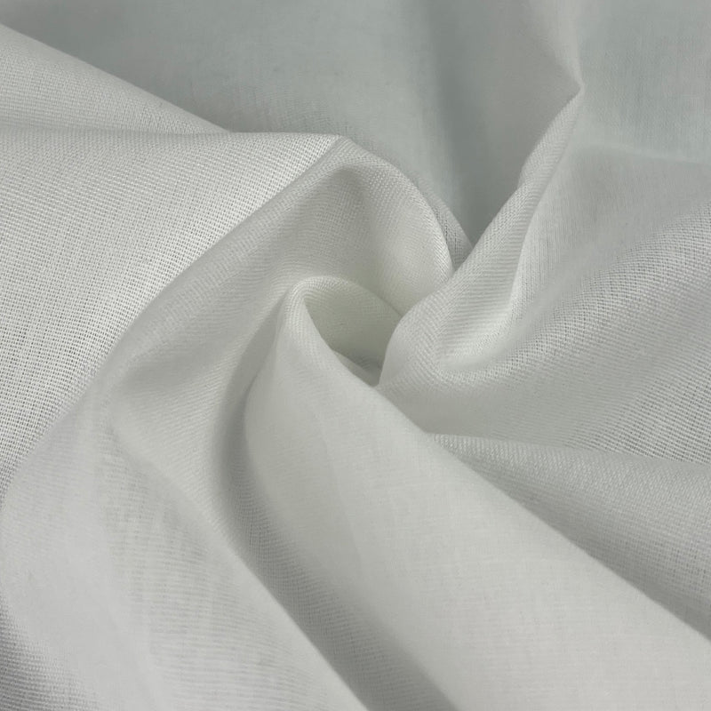 White 100% Cotton Lightweight Broadcloth Fabric